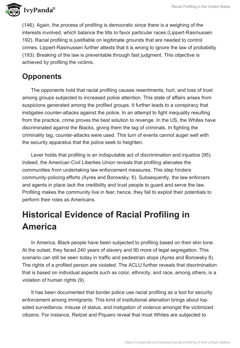 Racial Profiling in the United States. Page 2