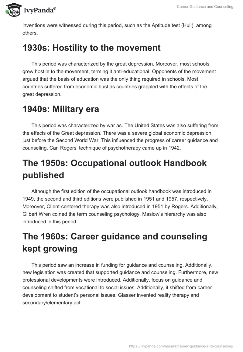 Career Guidance and Counseling. Page 2