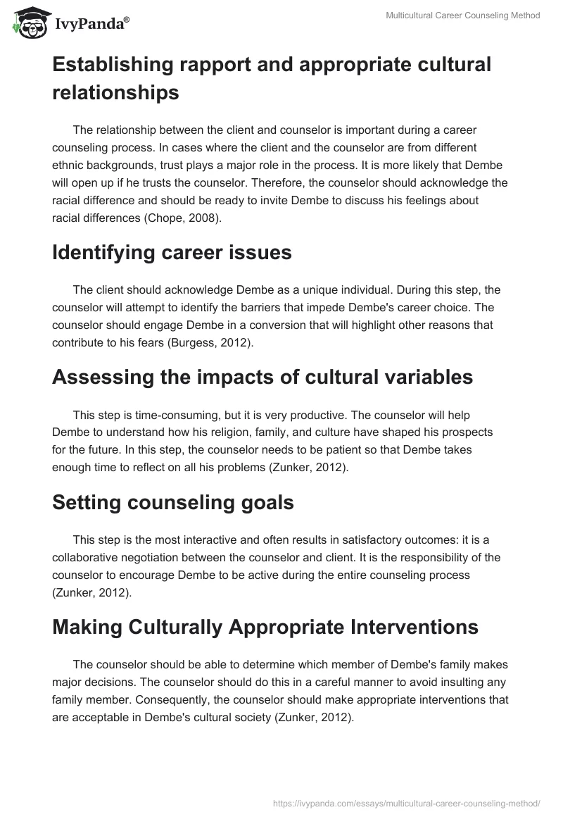 Multicultural Career Counseling Method. Page 2
