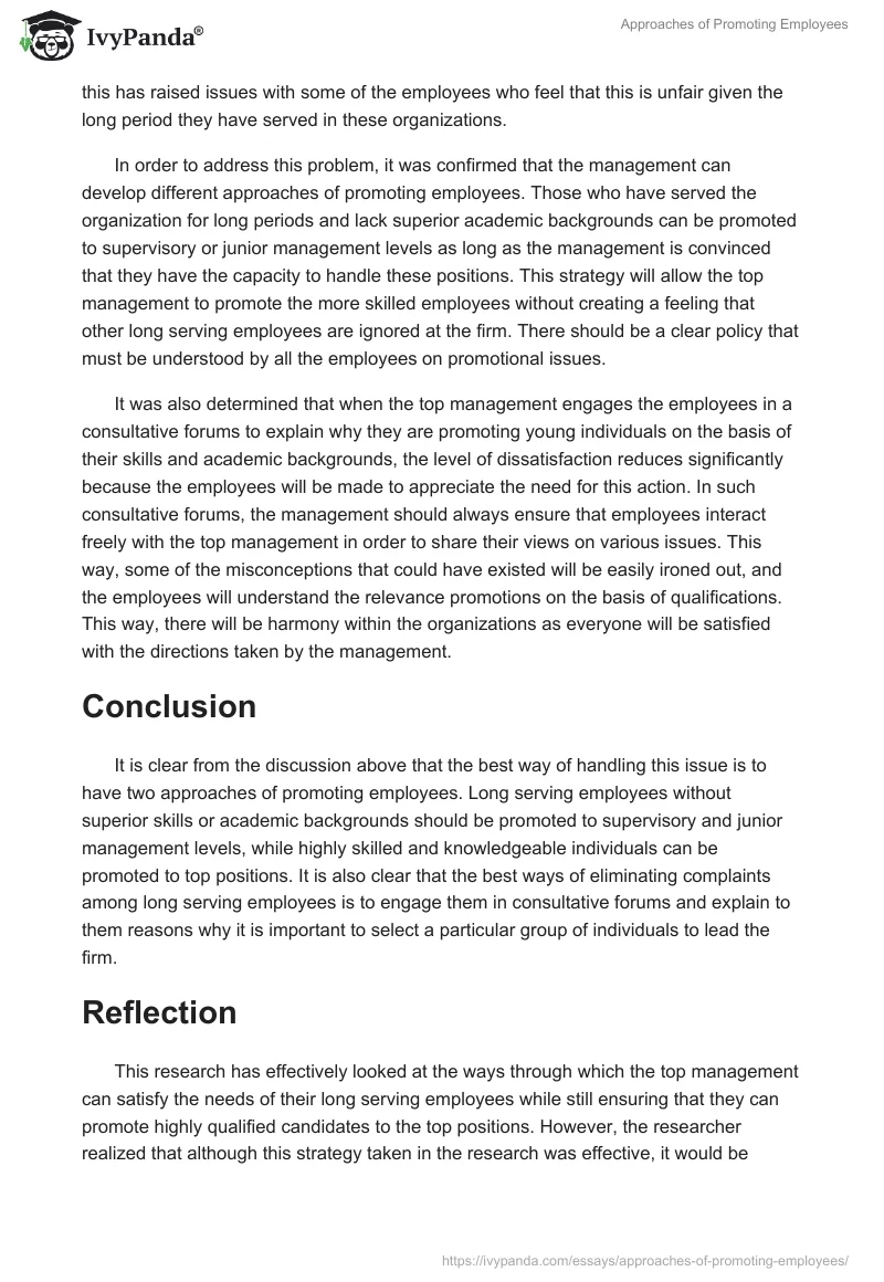 Approaches of Promoting Employees. Page 4