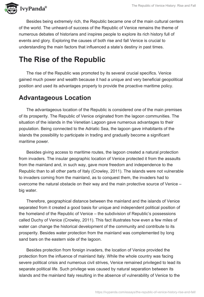 The Republic of Venice History: Rise and Fall. Page 2