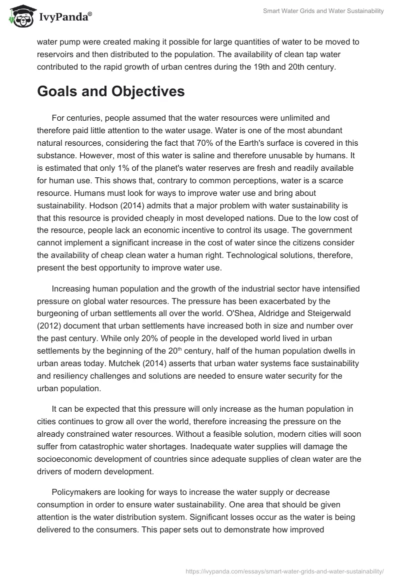 Smart Water Grids and Water Sustainability. Page 2