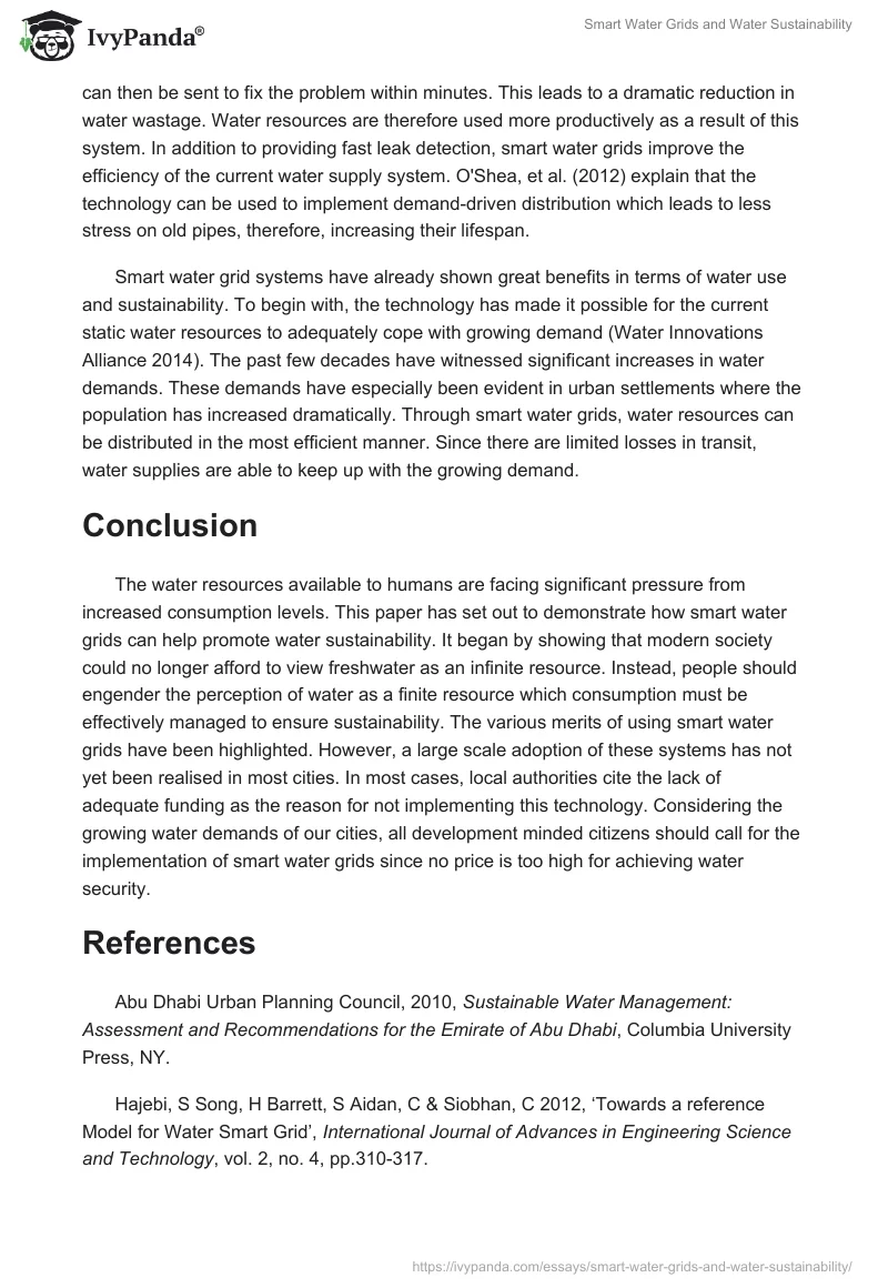 Smart Water Grids and Water Sustainability. Page 5