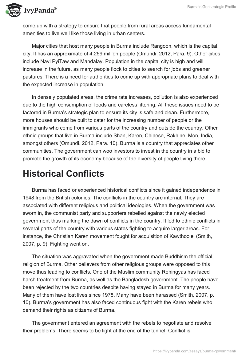 Burma's Geostrategic Profile. Page 2