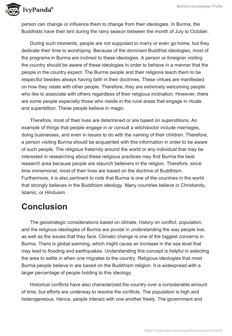 Burma's Geostrategic Profile. Page 4