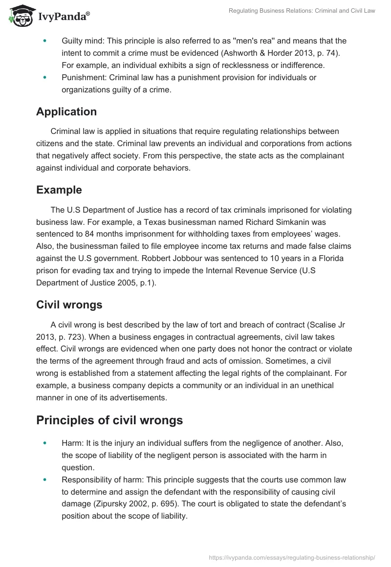 Regulating Business Relations: Criminal and Civil Law. Page 2