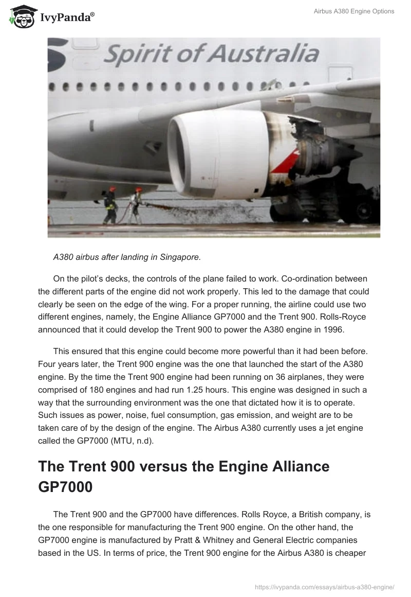 Airbus A380 Engine Options. Page 2