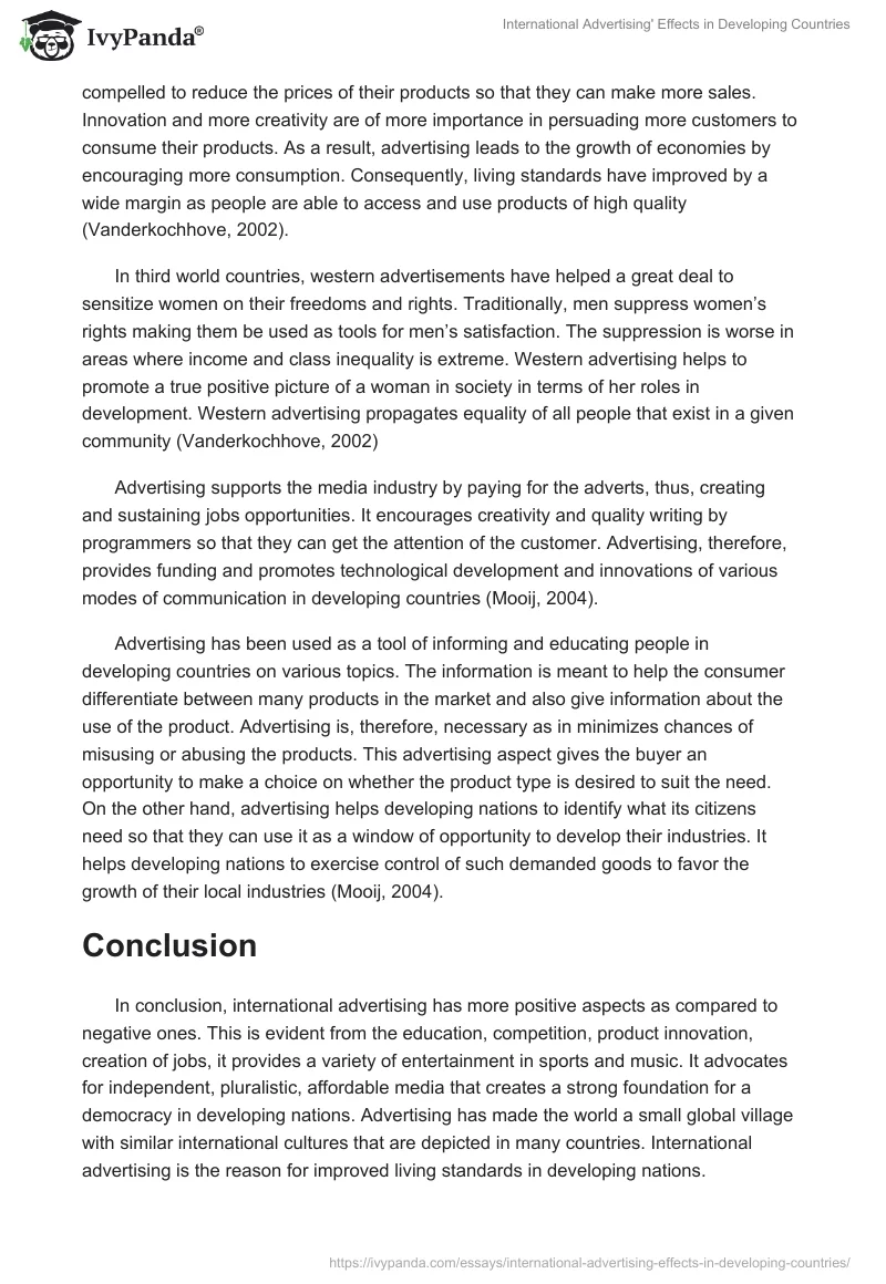 International Advertising' Effects in Developing Countries. Page 3