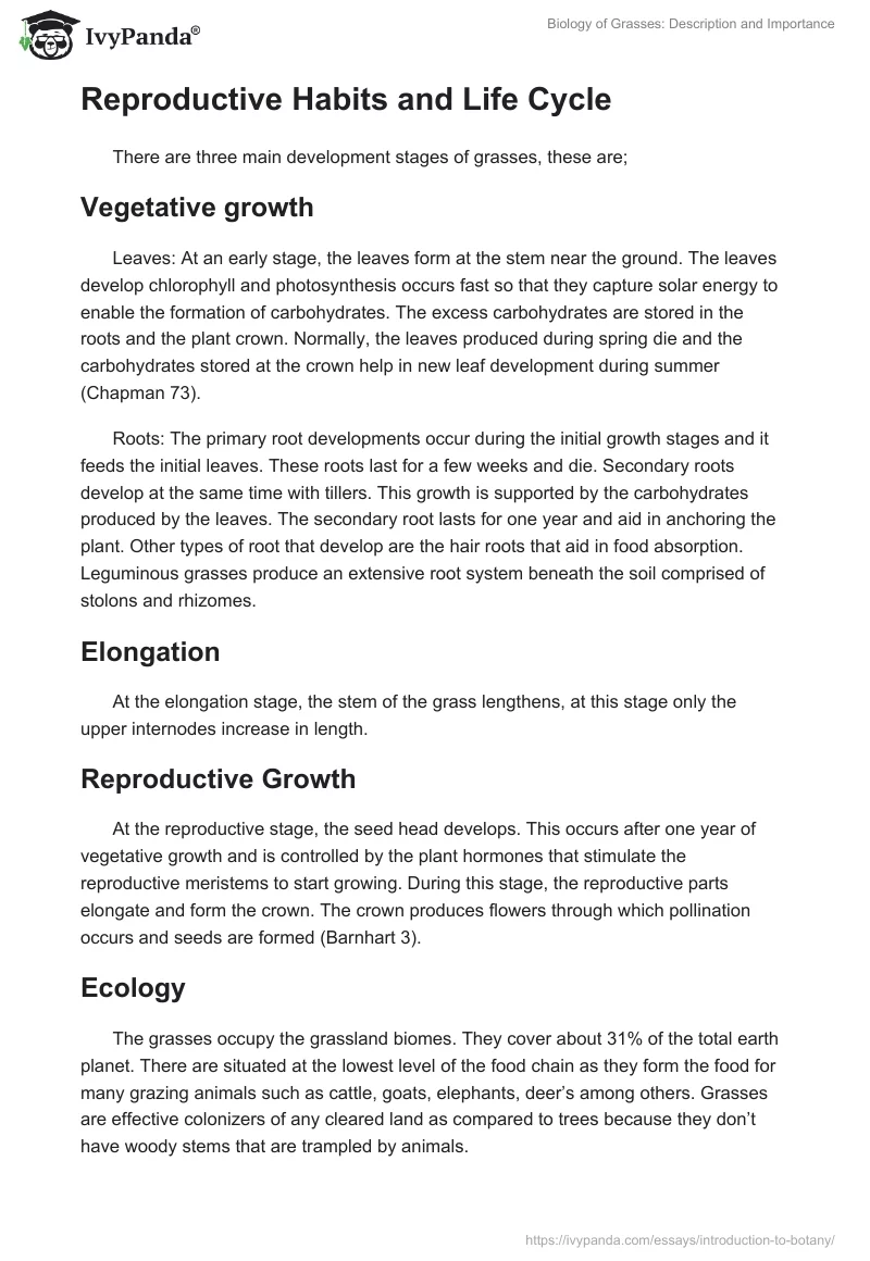 Biology of Grasses: Description and Importance. Page 4