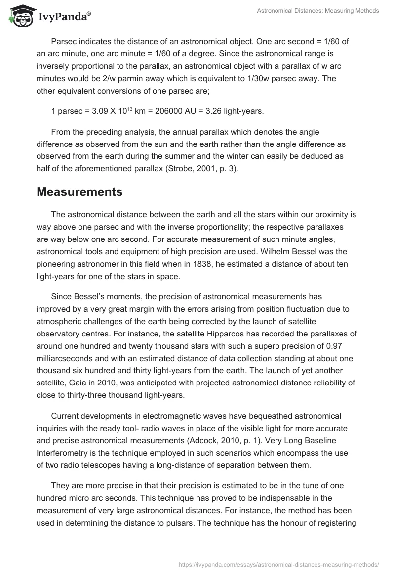 Astronomical Distances: Measuring Methods. Page 4