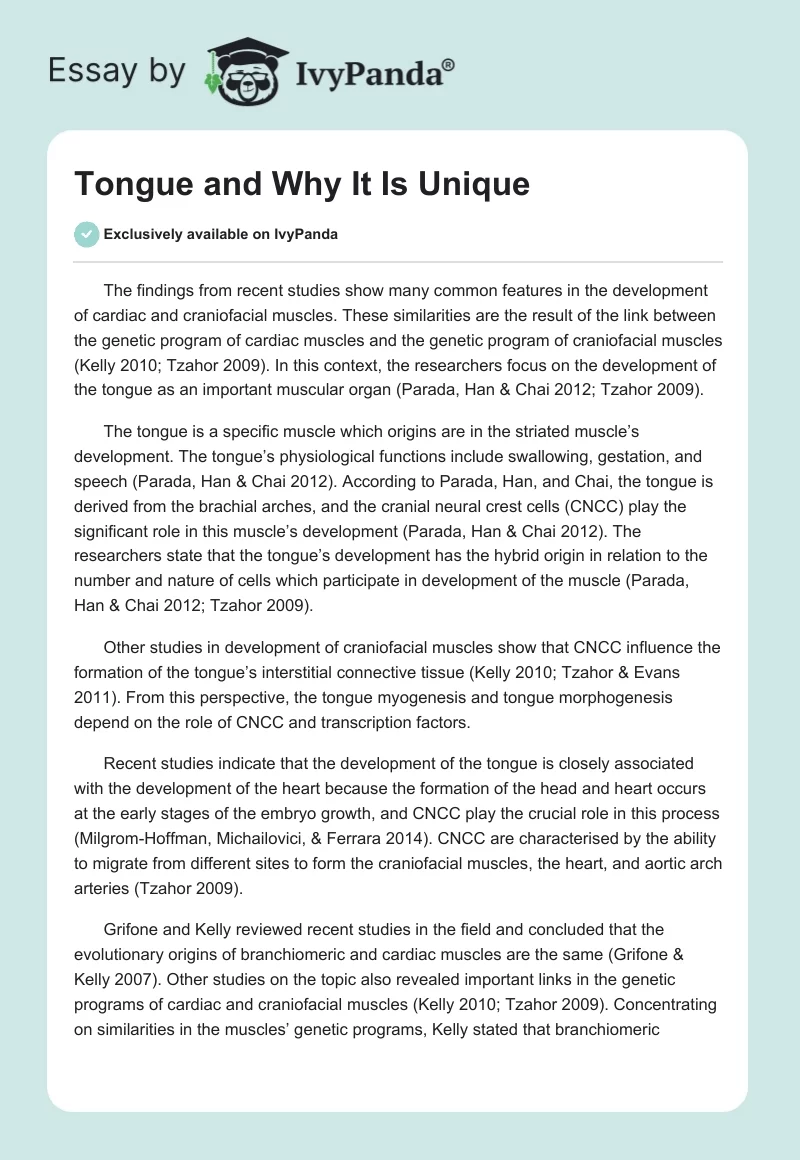 Tongue and Why It Is Unique. Page 1