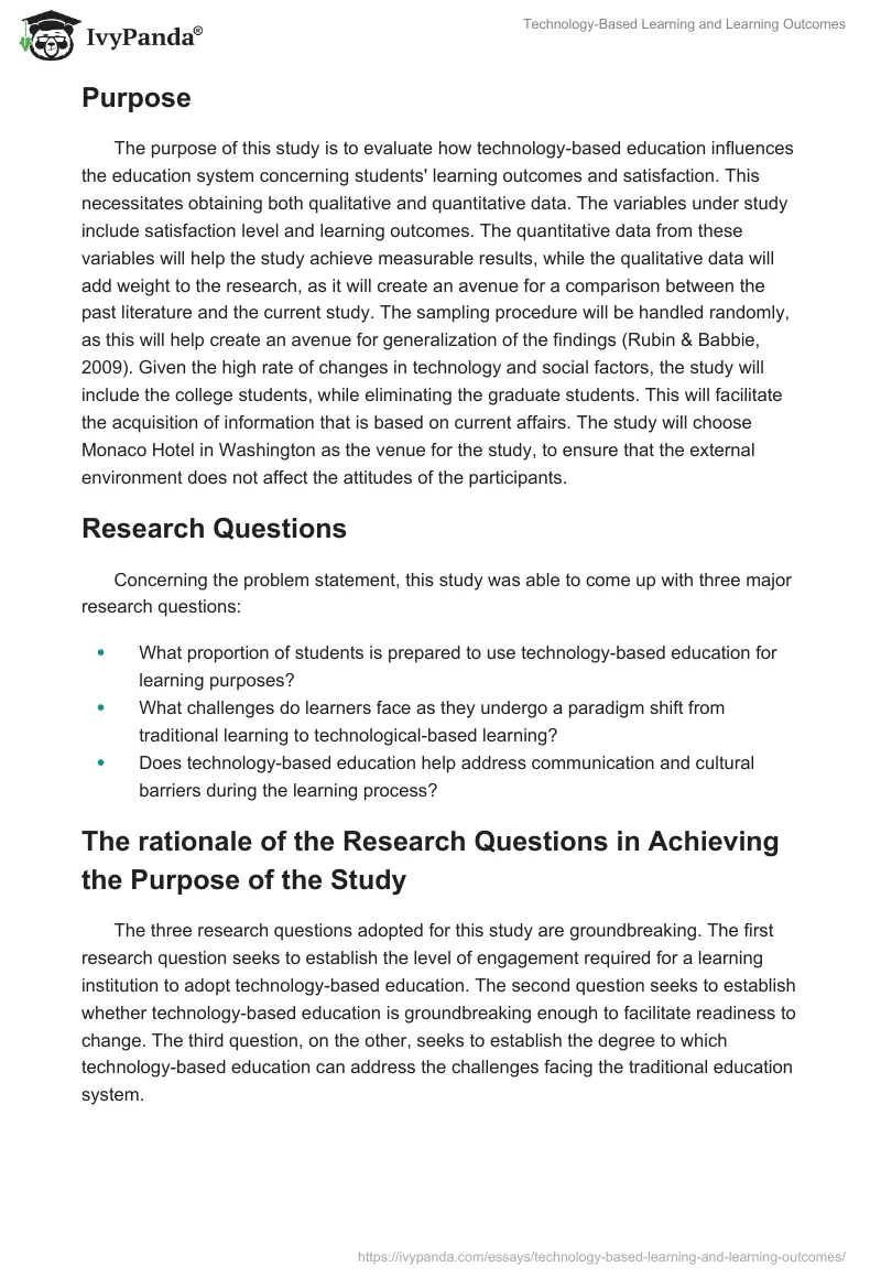 Technology-Based Learning and Learning Outcomes. Page 2
