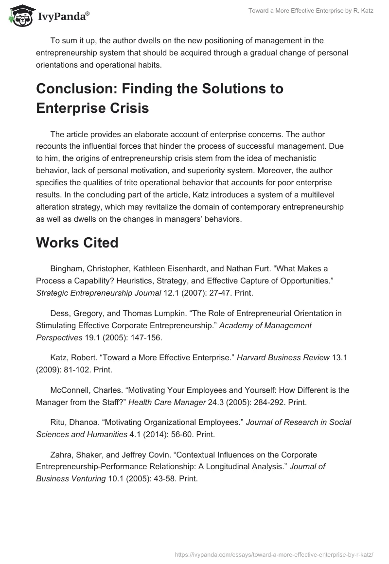 "Toward a More Effective Enterprise" by R. Katz. Page 3