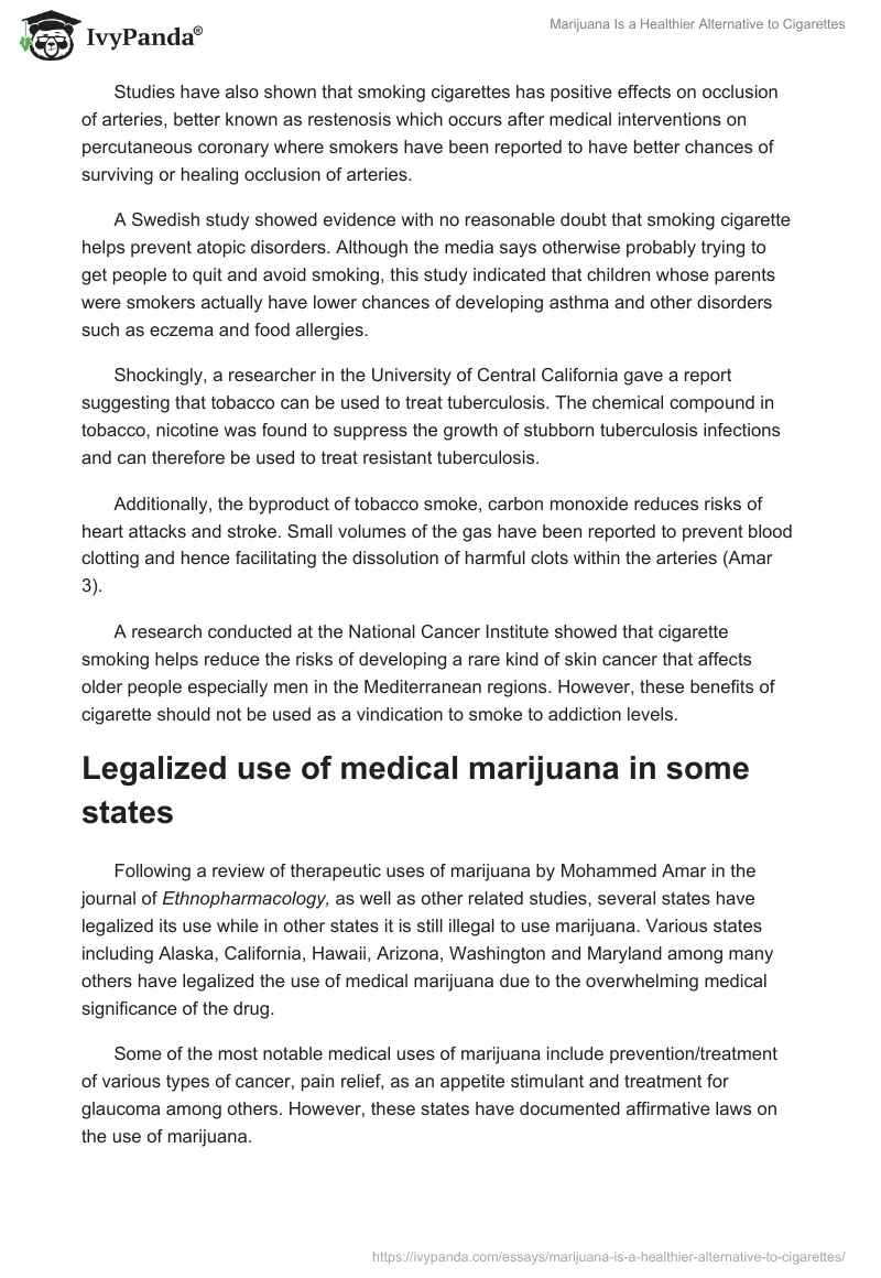 Marijuana Is a Healthier Alternative to Cigarettes. Page 4