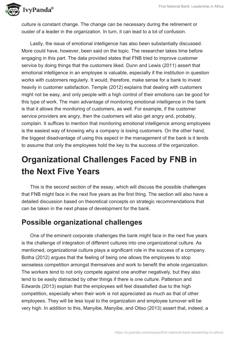 First National Bank: Leadership in Africa. Page 4