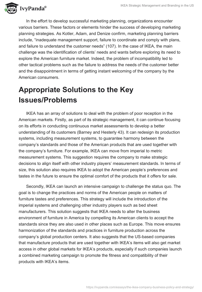 IKEA Strategic Management and Branding in the US. Page 2