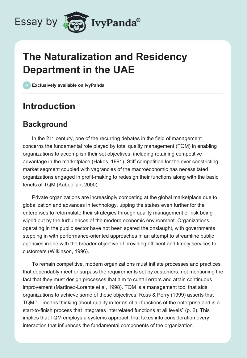 The Naturalization and Residency Department in the UAE. Page 1