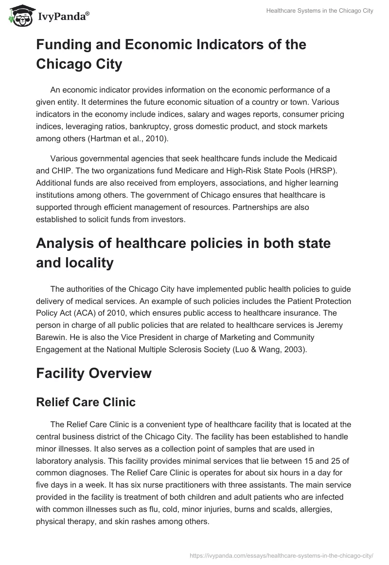 Healthcare Systems in the Chicago City. Page 3