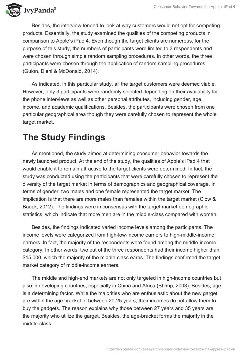 Consumer Behavior Towards the Apple’s iPad 4. Page 2
