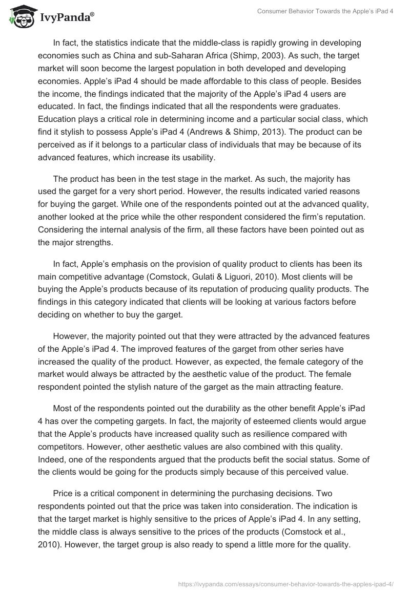Consumer Behavior Towards the Apple’s iPad 4. Page 3
