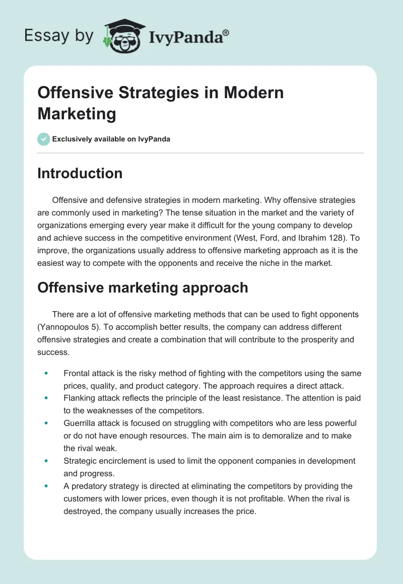 Offensive Strategies in Modern Marketing. Page 1
