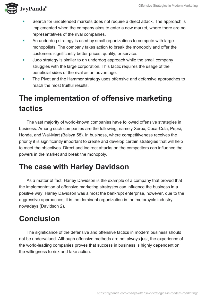 Offensive Strategies in Modern Marketing. Page 2