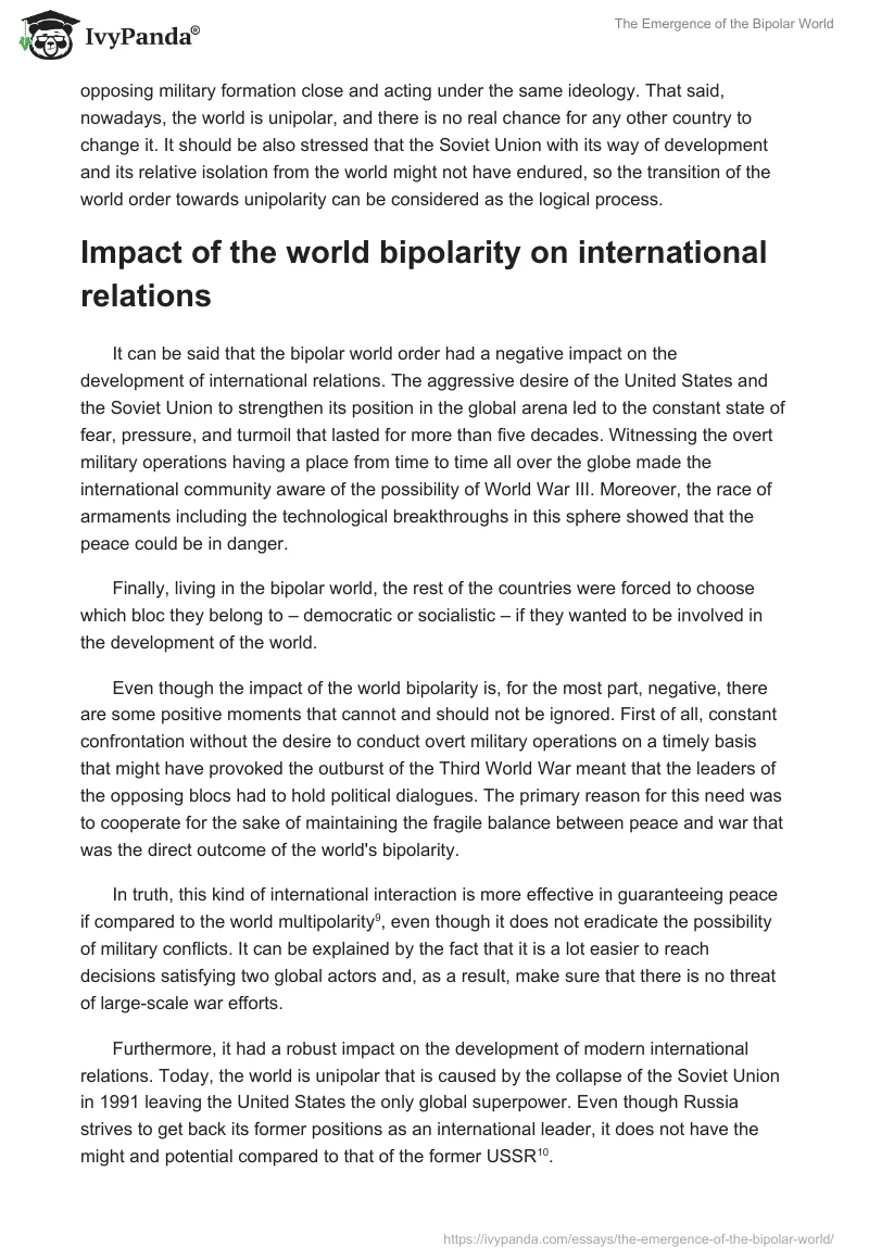 The Emergence of the Bipolar World. Page 5