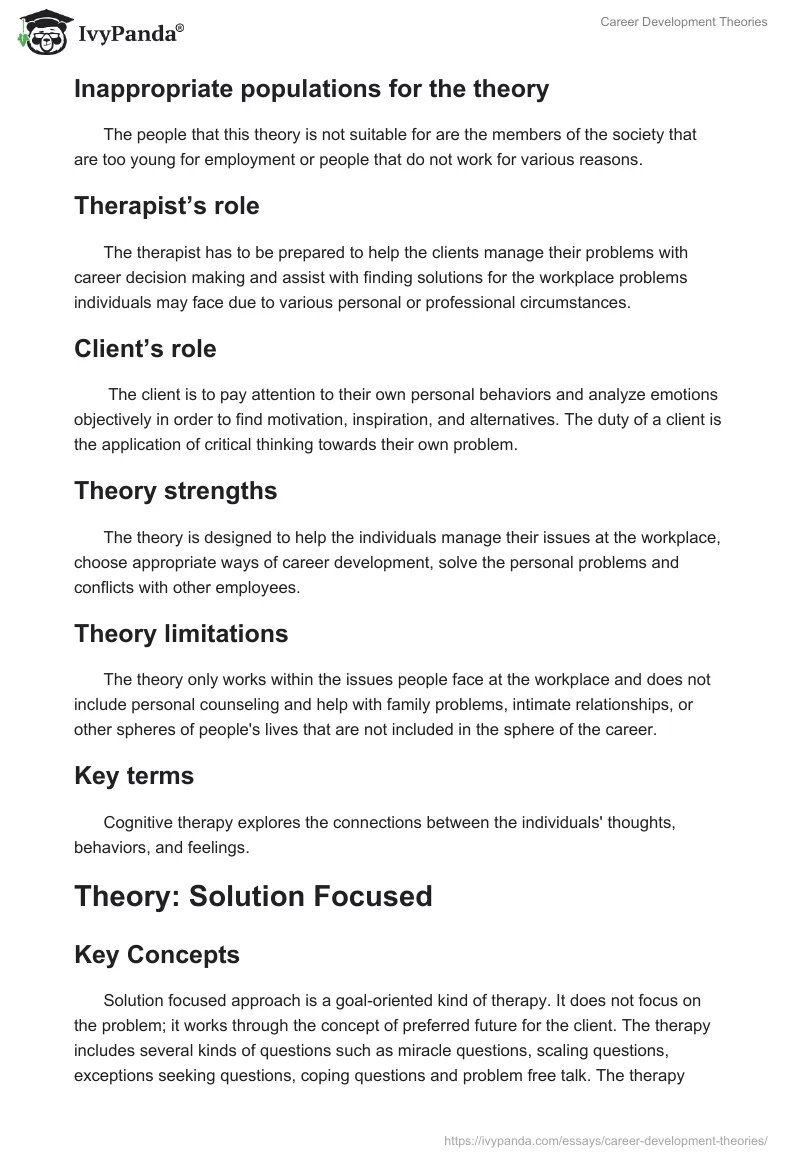 Career Development Theories. Page 3