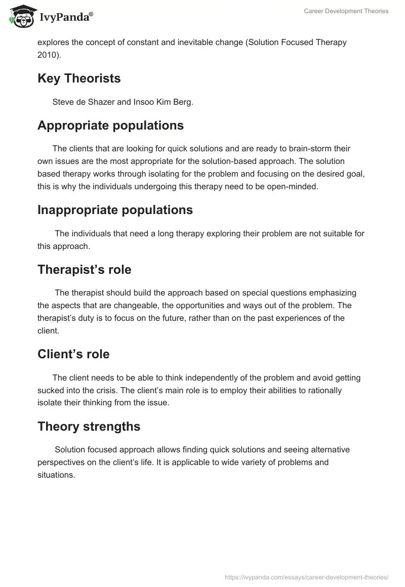 Career Development Theories. Page 4