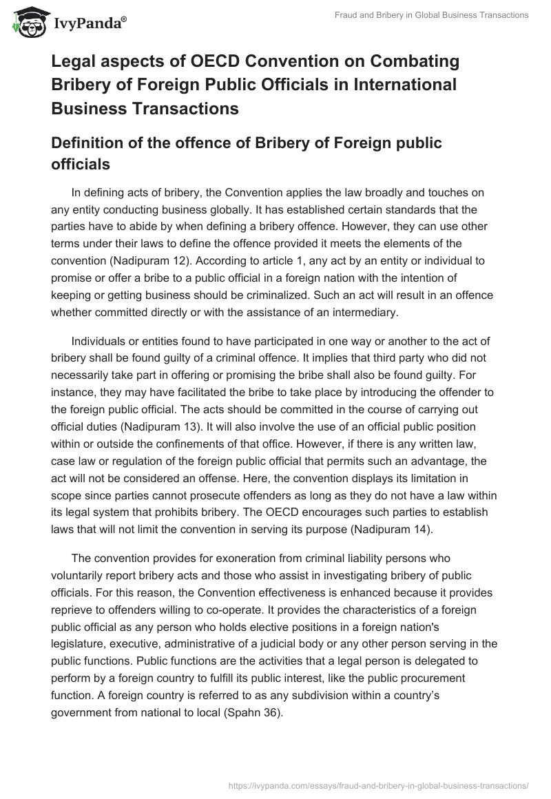 Fraud and Bribery in Global Business Transactions. Page 4