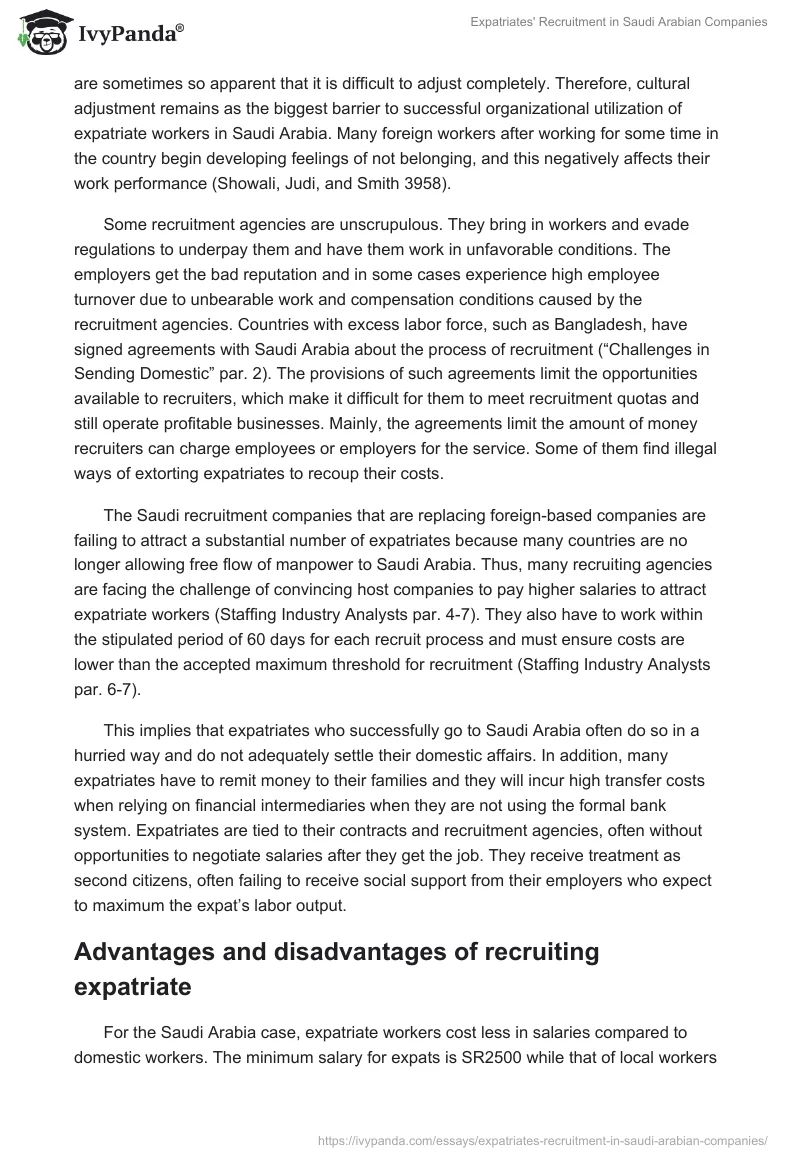 Expatriates' Recruitment in Saudi Arabian Companies. Page 4