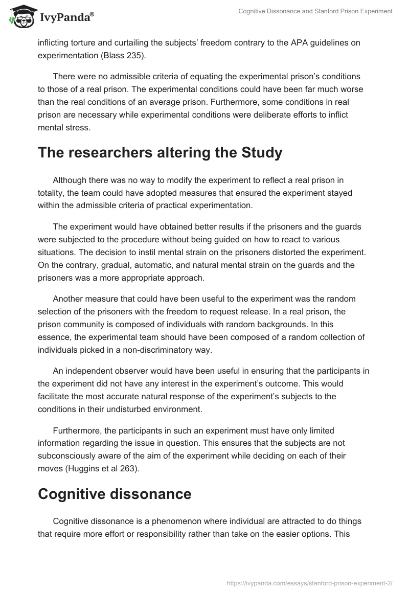 Cognitive Dissonance and Stanford Prison Experiment. Page 2