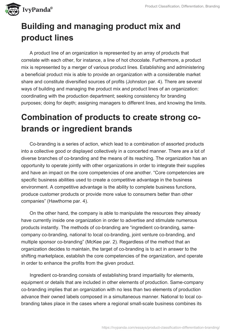 Product Classification, Differentiation, Branding. Page 3