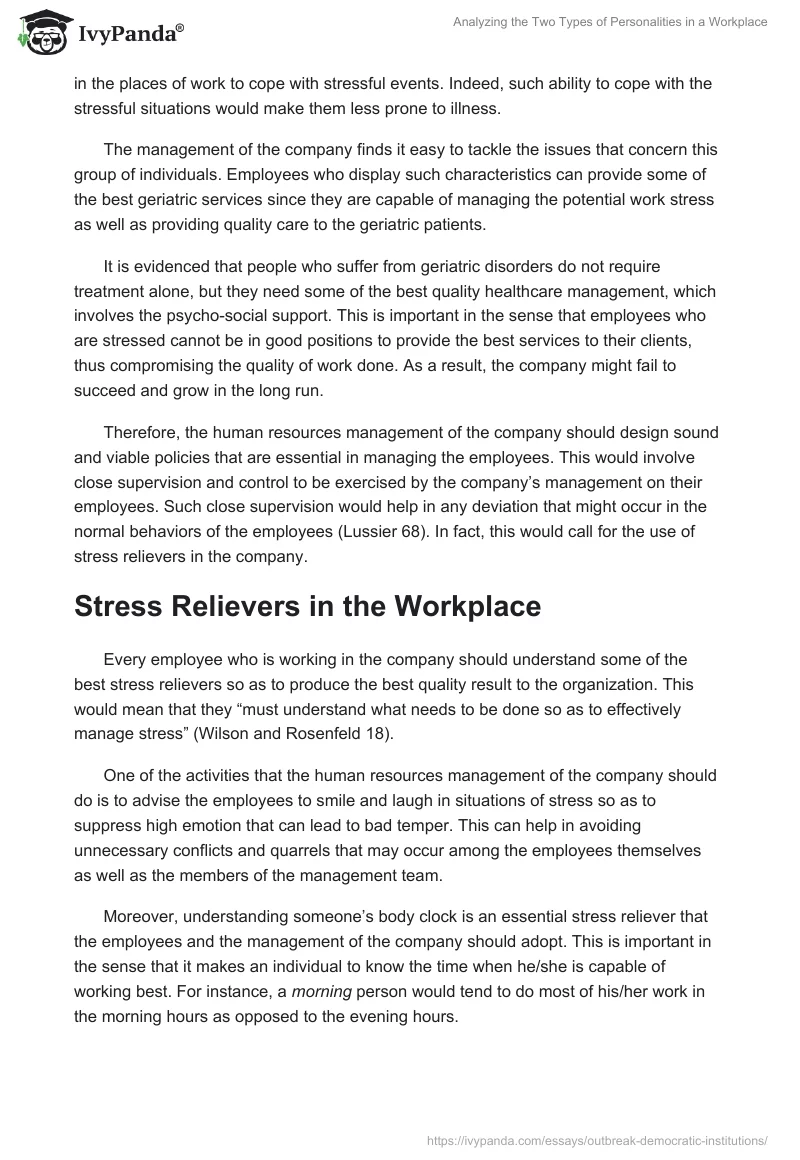 Analyzing the Two Types of Personalities in a Workplace. Page 2