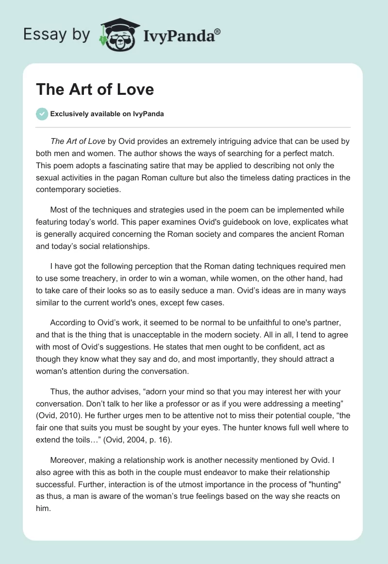 The Art of Love. Page 1