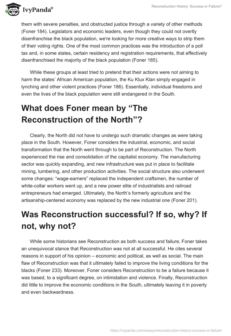 Reconstruction History: Success or Failure?. Page 3