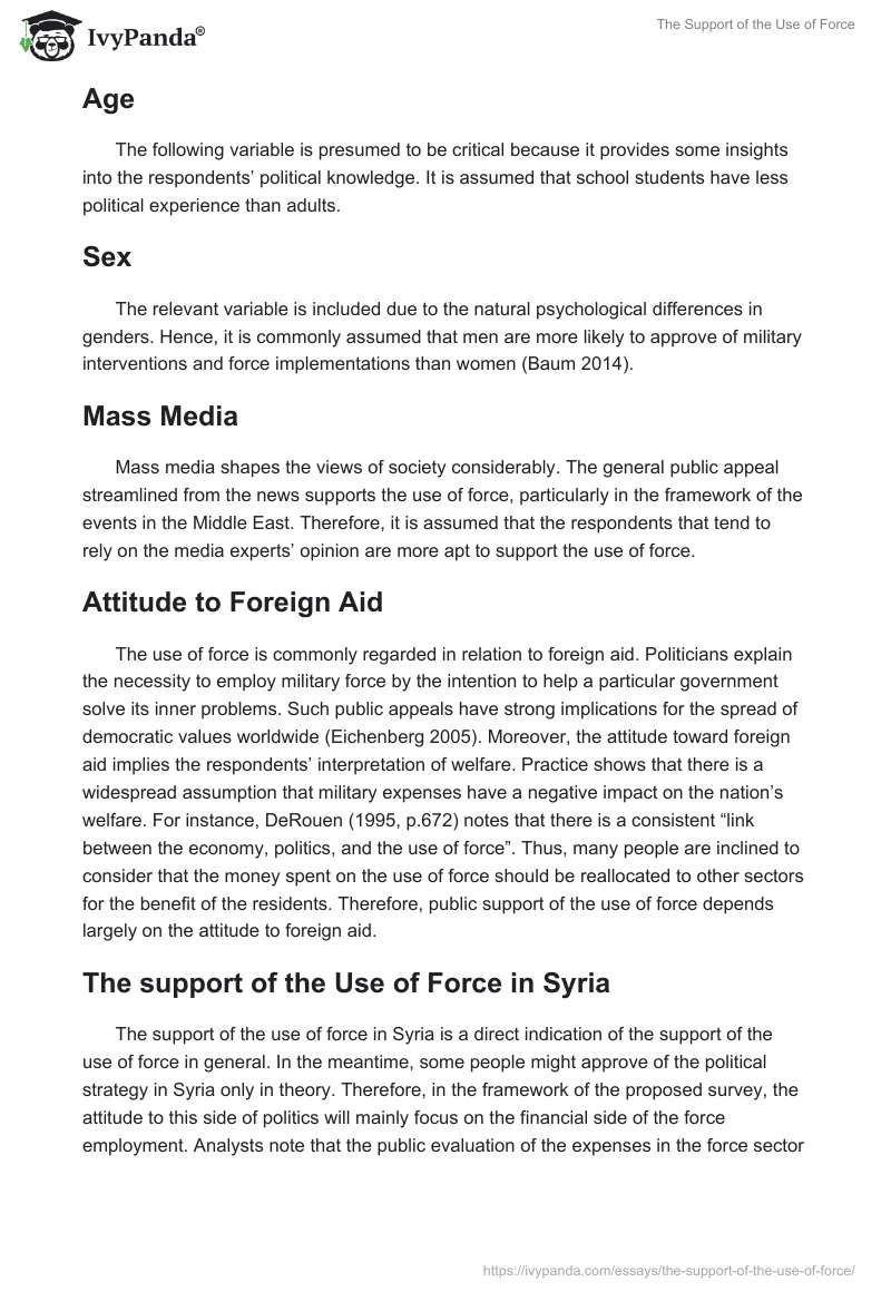 The Support of the Use of Force. Page 3
