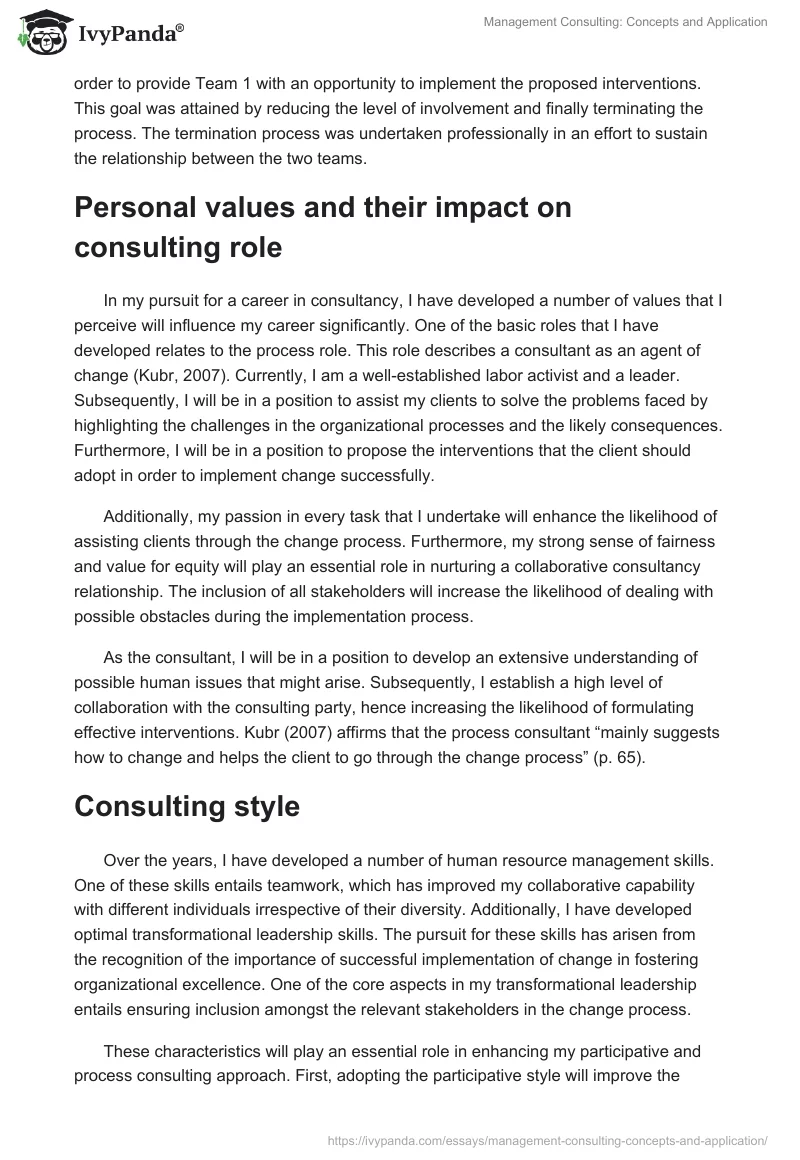 Management Consulting: Concepts and Application. Page 5