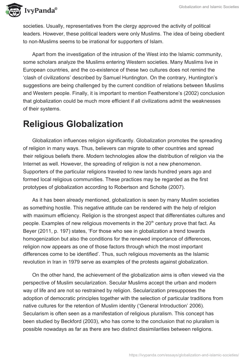 Globalization and Islamic Societies. Page 3