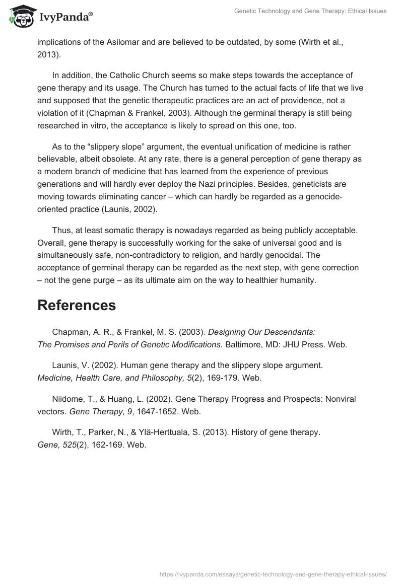 Genetic Technology and Gene Therapy: Ethical Issues. Page 2