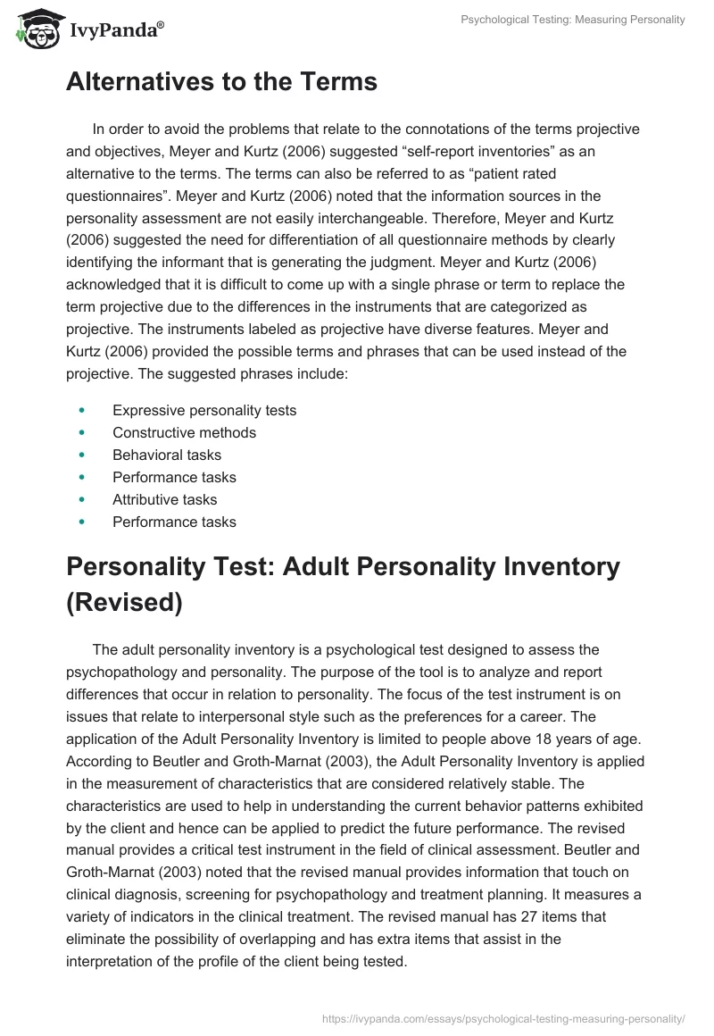 Psychological Testing: Measuring Personality. Page 3