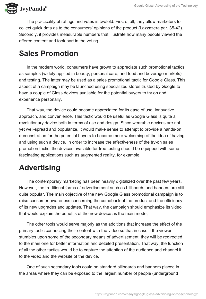 Google Glass: Advertising of the Technology. Page 4