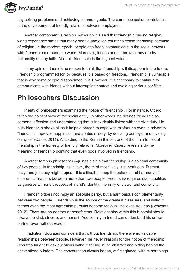 Fate of Friendship and Contemporary Ethics. Page 2