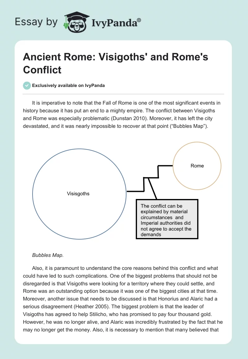 Ancient Rome: Visigoths' and Rome's Conflict. Page 1