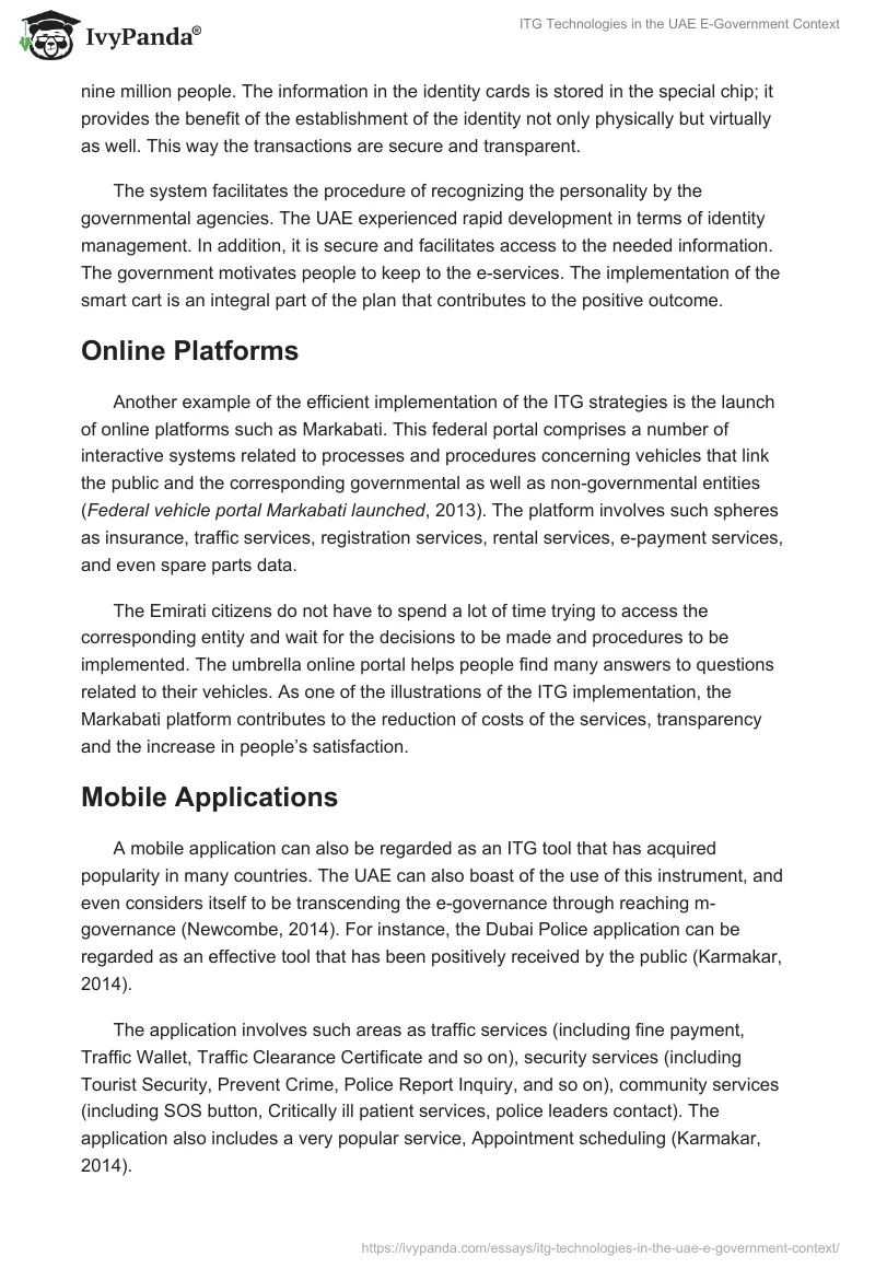 ITG Technologies in the UAE E-Government Context. Page 4