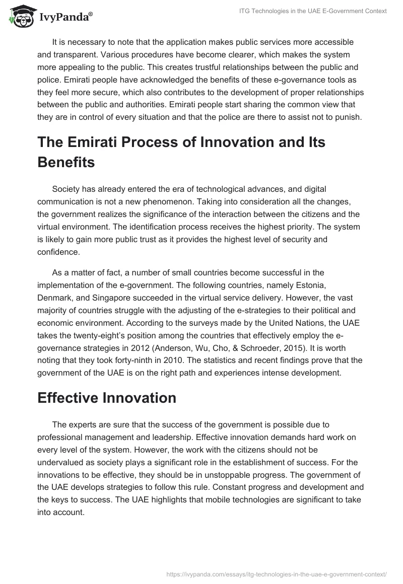ITG Technologies in the UAE E-Government Context. Page 5