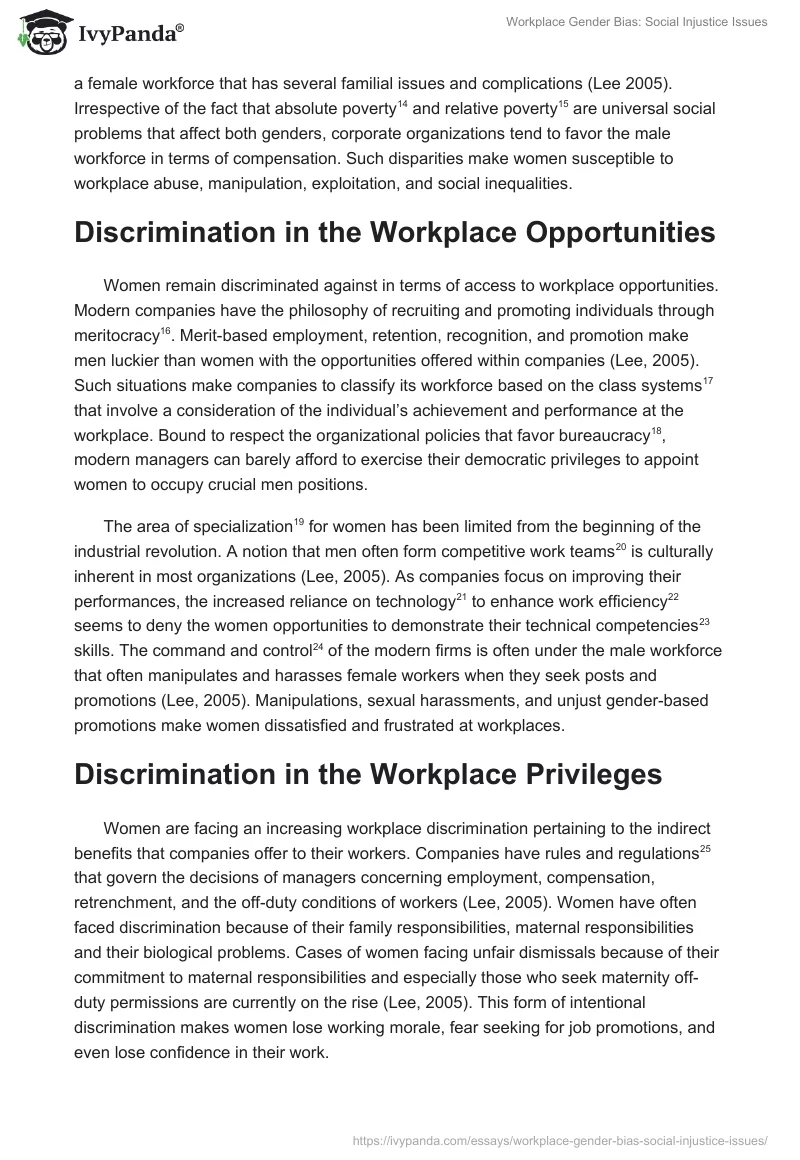 Workplace Gender Bias: Social Injustice Issues. Page 2