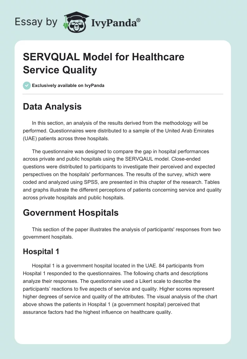 SERVQUAL Model for Healthcare Service Quality. Page 1