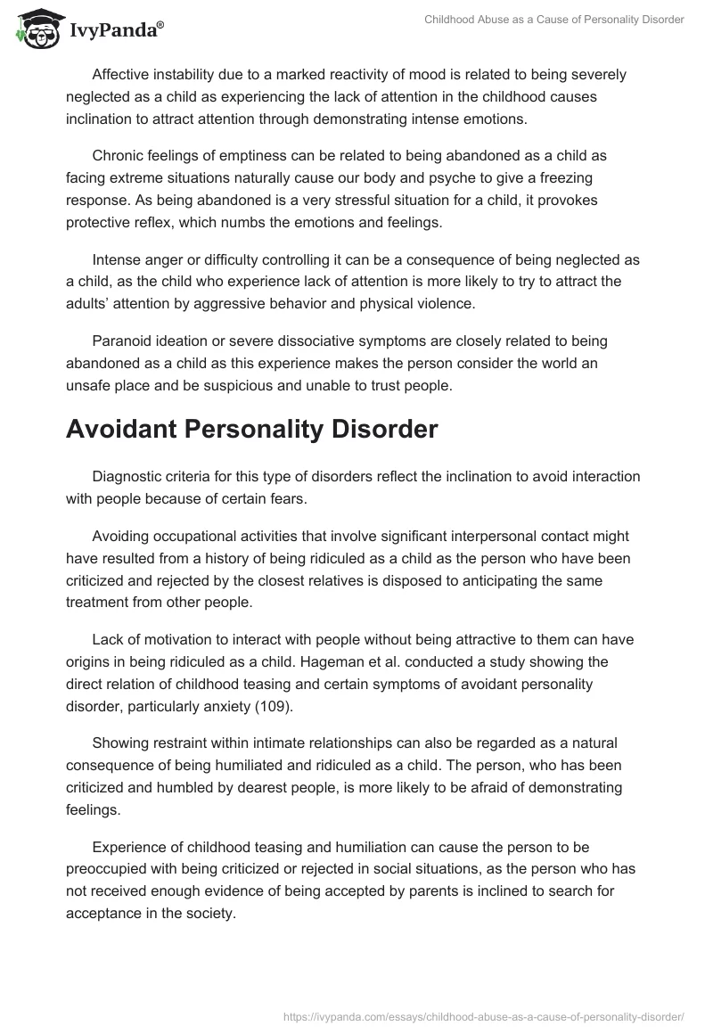 Childhood Abuse as a Cause of Personality Disorder. Page 3
