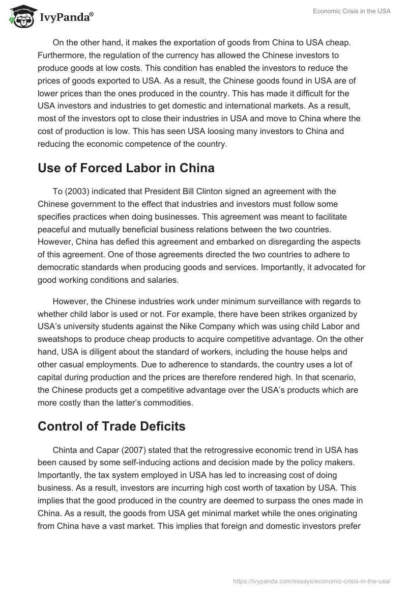 US Economic Crisis & Foreign Competition. Page 5